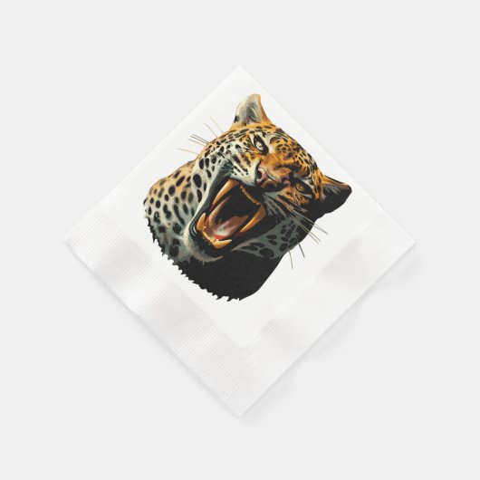 Serviette En Papier Tête d'attaque du léopard (Coin)