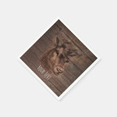 Serviette En Papier Tête de cerf et fête de mariage en bois rustique f (Coin)