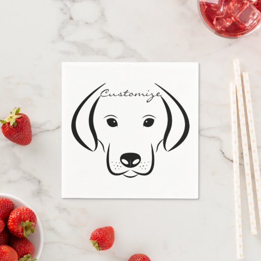 Serviette En Papier Tête de chiot mignonne Thunder_Cove (En situation)