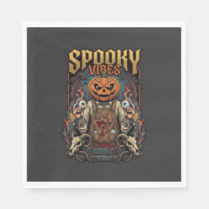 Serviette En Papier Tête de citrouille d'Halloween de Vires effrayants