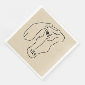 Serviette En Papier Tête de Dachshund, papier dessin d'art Napkin (Coin)