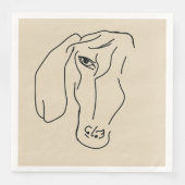 Serviette En Papier Tête de Dachshund, papier dessin d'art Napkin (Devant)