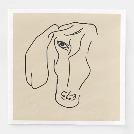 Serviette En Papier Tête de Dachshund, papier dessin d'art Napkin (Devant)