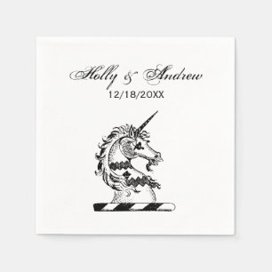 Serviette En Papier Tête de licorne héraldique Blason Emblème