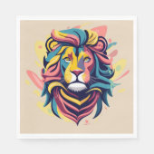 Serviette En Papier Tête de lion Abstraite (Devant)