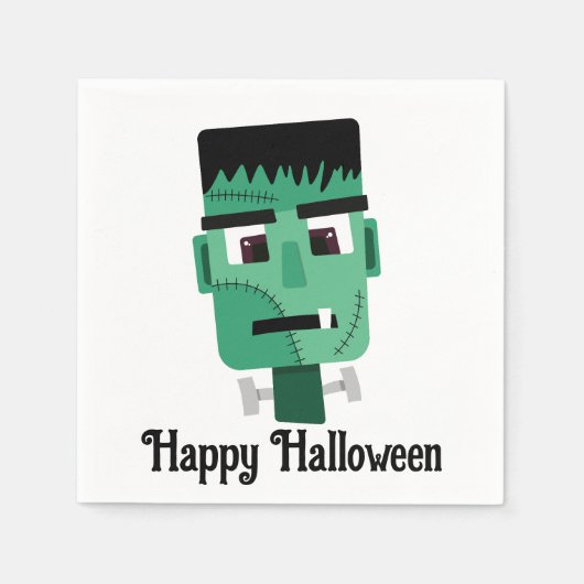 Serviette En Papier Tête de monstre de Frankenstein (Devant)