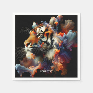 Serviette En Papier Tête de tigre abstraite fantaisiste mignonne