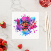 Serviette En Papier Tête de tigre d'aquarelle (En situation)