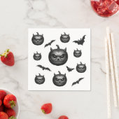 Serviette En Papier Tête et chauves-souris citrouilles (En situation)