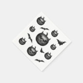 Serviette En Papier Tête et chauves-souris citrouilles (Coin)