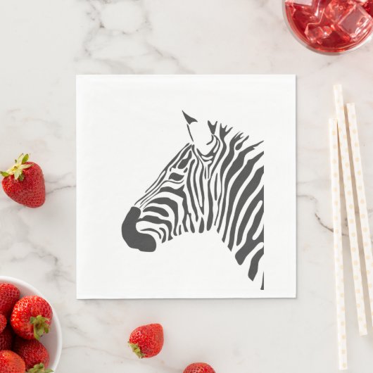 SERVIETTE EN PAPIER TÊTE ZEBRA (En situation)