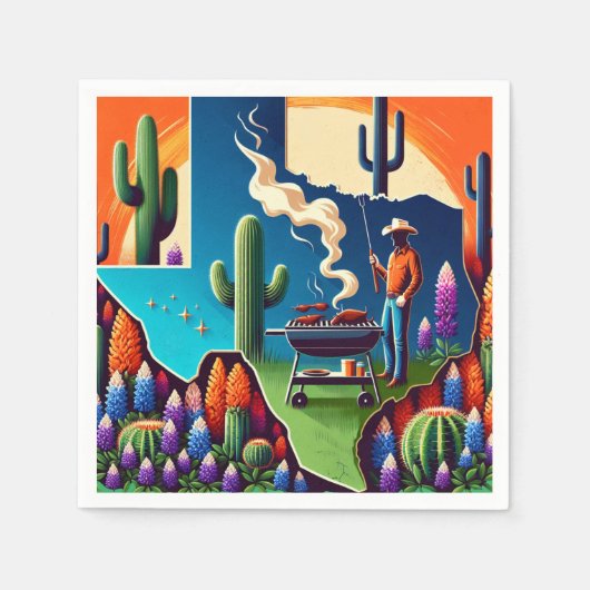 Serviette En Papier Texas BBQ Party 1 (Devant)