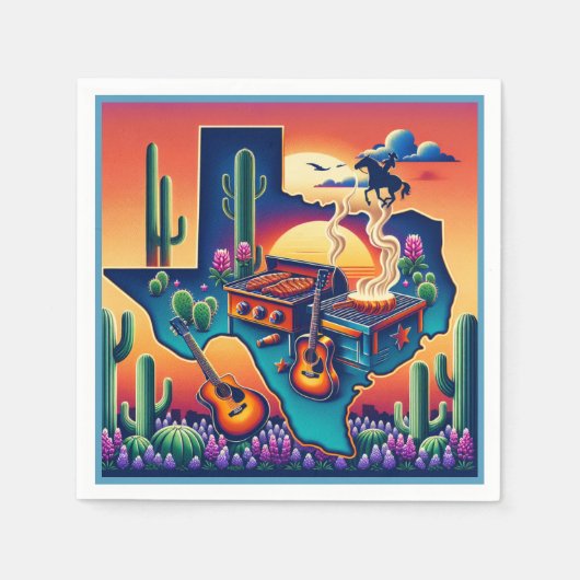 Serviette En Papier Texas BBQ Party 2 (Devant)