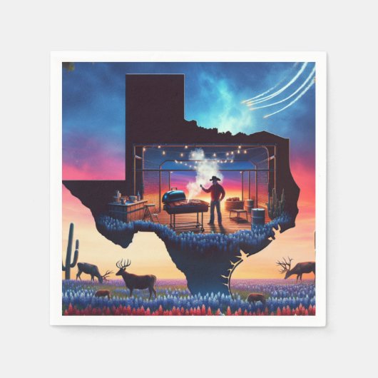 Serviette En Papier Texas BBQ Party 3 (Devant)