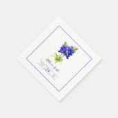 Serviette En Papier Texas Bluebonnet Flowers, Mariage moderne (Coin)