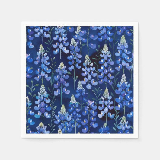 Serviette En Papier Texas Bluebonnets Blue Wild Flowers Motif (Devant)