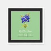 Serviette En Papier Texas Bluebonnets sur Sage, mariage du printemps (Devant)