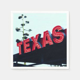Serviette En Papier Texas Red Neon Lights USA Amérique