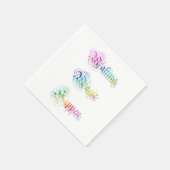Serviette En Papier Texte arc-en-ciel décoratif. (Coin)