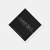 Serviette En Papier Texte blanc classique simple en noir (Coin)