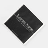 Serviette En Papier Texte blanc classique simple en noir (Coin)