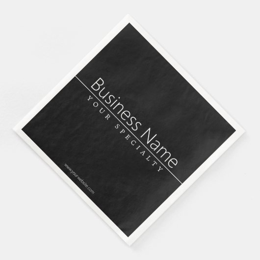 Serviette En Papier Texte blanc classique simple en noir (Coin)