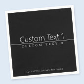 Serviette En Papier Texte blanc classique simple en noir