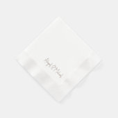 Serviette En Papier Texte Brown Blanc Mariage Cocktail (Coin)
