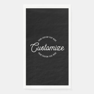 Serviette En Papier Texte circulaire moderne et cursif élégant modifia