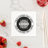 Serviette En Papier Texte circulaire modifiable et logo remplaçable |  (En situation)