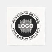 Serviette En Papier Texte circulaire modifiable et logo remplaçable |  (Devant)
