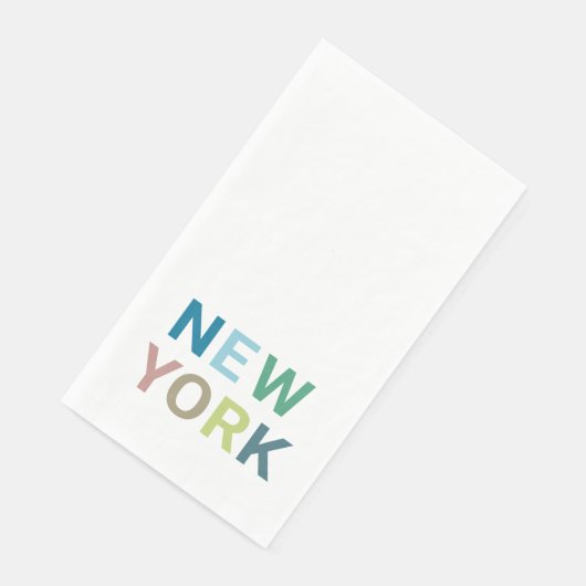 Serviette En Papier Texte coloré de New York (Coin)