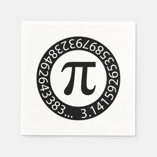 Serviette En Papier TEXTE CONCEPTION Numéro Pi Symbole mathématique (Devant)