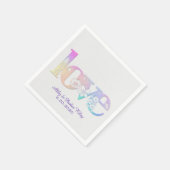 Serviette En Papier Texte d'amour en arc-en-ciel motif floral (Coin)