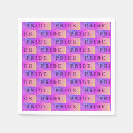 Serviette En Papier Texte de fierté pastel (Devant)
