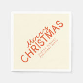 Serviette En Papier Texte de Joyeux Noël manuscrit tendance (Devant)