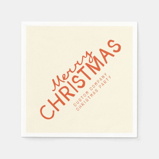 Serviette En Papier Texte de Joyeux Noël manuscrit tendance (Devant)