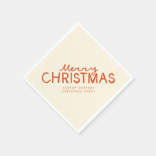 Serviette En Papier Texte de Joyeux Noël manuscrit tendance