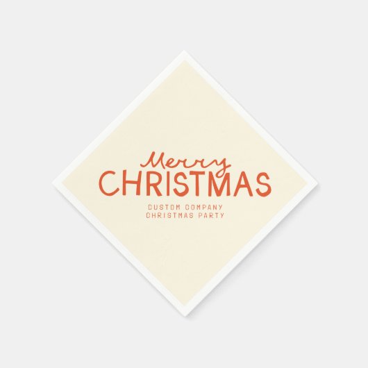 Serviette En Papier Texte de Joyeux Noël manuscrit tendance (Coin)