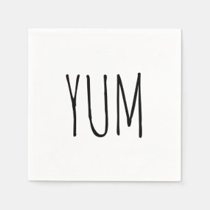 Serviette En Papier Texte de l'année en blanc