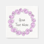 Serviette En Papier Texte du cercle Lilac rose (Devant)