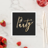 Serviette En Papier Texte du parti Sparkler en noir (En situation)