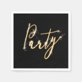 Serviette En Papier Texte du parti Sparkler en noir (Devant)