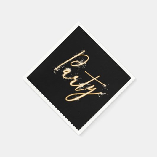 Serviette En Papier Texte du parti Sparkler en noir (Coin)