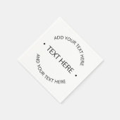 Serviette En Papier Texte éditable simple moderne | Blanc & Noir (Coin)