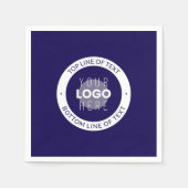 Serviette En Papier Texte et logo personnalisables | Bleu foncé violet (Devant)