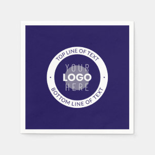 Serviette En Papier Texte et logo personnalisables   Bleu foncé violet