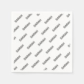 Serviette En Papier Texte extensible personnalisable Blanc et noir mod (Devant)