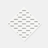 Serviette En Papier Texte extensible personnalisable Blanc et noir mod (Coin)