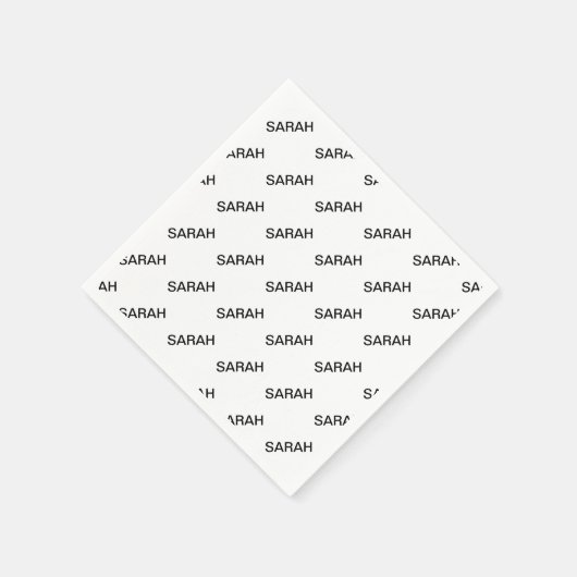 Serviette En Papier Texte extensible personnalisable Blanc et noir mod (Coin)